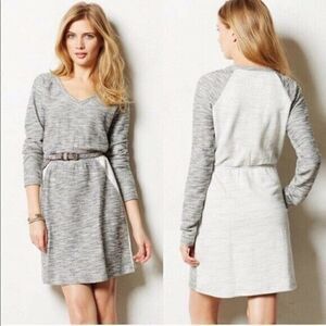anthropologie saturday sunday gray long sleeve sweater dress with pockets size S